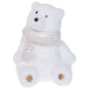 Statuetă decorativă din ceramică Ewax Polar Bear, înălțime 10 cm, alb