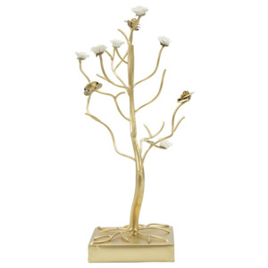 Decoratiune metalica "Tree" Gold, H 36,5 cm