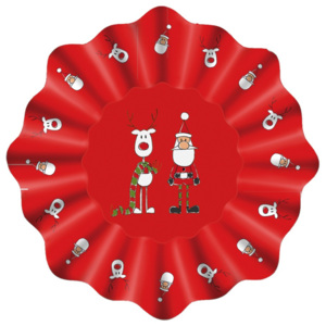 Farfurie din sticlă cu motive de Crăciun PPD Xmas Plate Rudi Scarf, ⌀ 32 cm, roșu