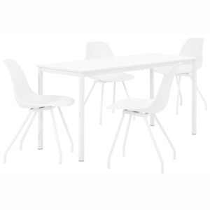 Masa bucatarie/salon design elegant (140x60cm) - cu 4 scaune elegante - alb
