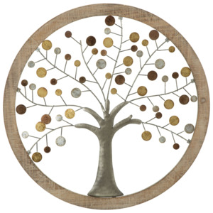 Decoratiune de perete "Life Tree I", Ø 59 cm