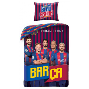 Lenjerie de pat copii Cotton FC Barcelona FCB-8017BL-200 x 160 cm