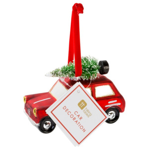 Decorațiune de Crăciun din sticlă în formă de mașină Talking Tables Car and Tree