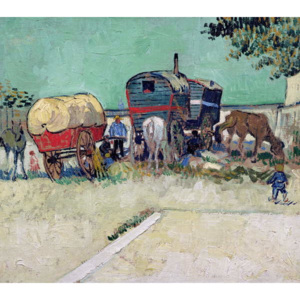 The Caravans, Gypsy Encampment near Arles, 1888 Reproducere, Vincent van Gogh