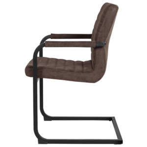 Set 6 scaune bucatarie, en.casa, 86 x 60 cm, piele sintetica, forma ergonomica, maro inchis