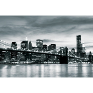 Fototapet: Brooklyn Bridge (alb-negru) - 104x152,5 cm