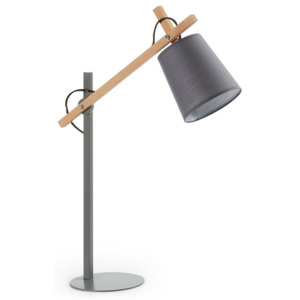 Lampa birou din lemn cu baza metalica gri Jovik La Forma