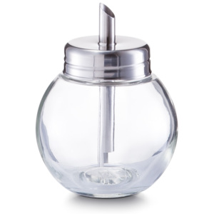 Dispenser pentru zahar Round, sticla si inox, 240 ml, Ø 8,5xH11,3 cm