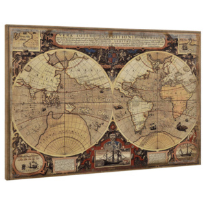 Design fotografie de perete - Harta lumii Model 2 - cu rama - 80x120x3,8cm