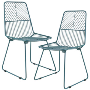 Scaun metalic design "Sofia" (set doua bucati) - scaun bucatarie - turcoaz