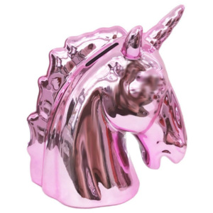 Pușculiță în formă de cap de unicorn Tri-Coastal Design, roz