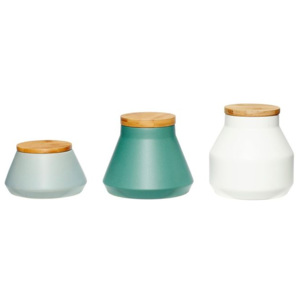Set 3 recipiente din ceramica cu capac Trio Hubsch