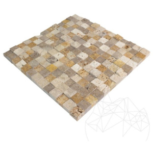 Mozaic Travertin Mix (Noce/Classic/Yellow) Scapitat 2.3 x 2.3 cm