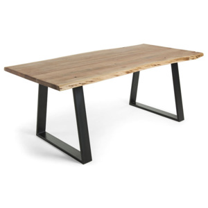 Masa dining din lemn cu picioare metal negru 200x95 cm Sono La Forma