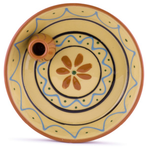Farfurie ceramica pentru masline, ERNESTO, maro-crem