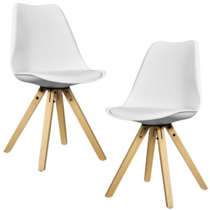 Set scaune design- 2 bucati - alb