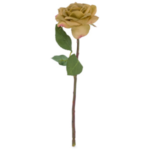Fir trandafir artificial, galben-mustar, 28 cm