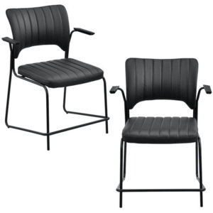 Set 2 bucati scaune birou, 83 x 47cm, piele sintetica, negru