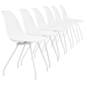 Set 6 scaune bucatarie, 83 x 46 cm, plastic PP, alb