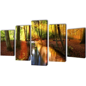 Set tablouri de perete cu imprimeu pădure, 200 x 100 cm