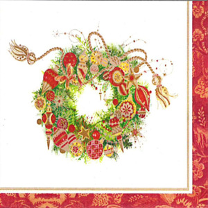 Set 10 șervețele din hârtie cu motive de Crăciun PPD Spirit Wreath