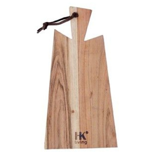 Tocator din lemn de salcam si piele 37,5x16,5 cm S HK Living
