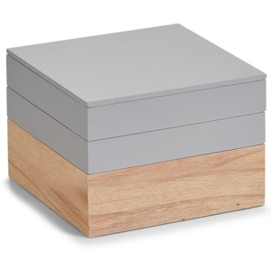 Set Cutii pentru depozitare din lemn, Natural Grey, 3 piese