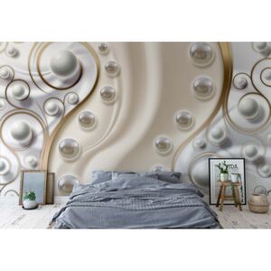 Fototapet - 3D Ornamental Swirl Design Vliesová tapeta - 416x254 cm