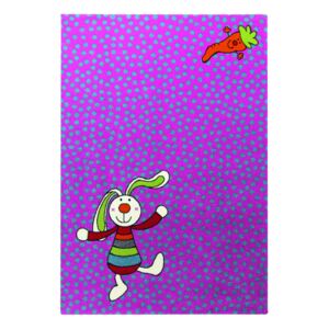 Covor Copii & Tineret Rainbow Rabbit, Mov, 80x150