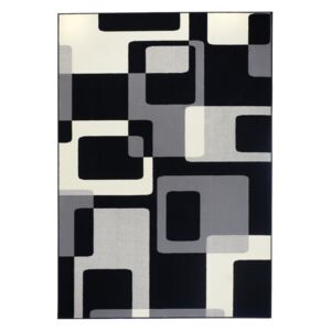 Covor Modern & Geometric Hamla, Negru, 80x150