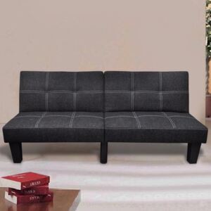 Canapea extensibilă, material textil, reglabil, negru