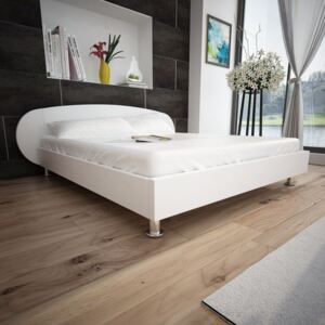 Cadru de pat, alb, 140 x 200 cm, piele artificială