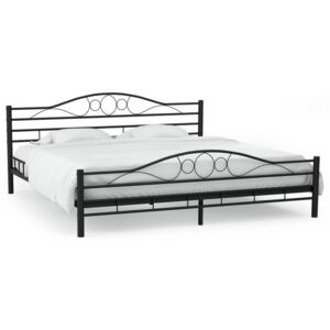 Cadru de pat metalic, bază șipci, 160 x 200 cm, design curbat