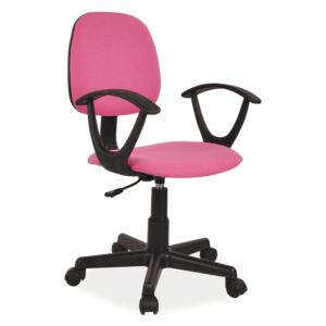 Scaun de birou pentru copii, tapitat cu stofa Q-149 Pink / Black, l56xA40xH82-94 cm