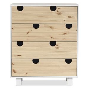 Cabinet din lemn de pin, cu 4 sertare House White / Nature, l40xL75xh90 cm