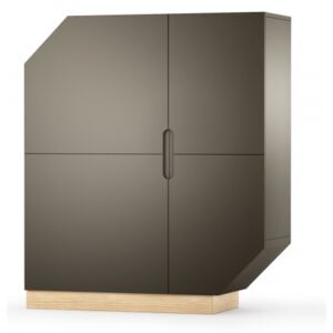 Cabinet din MDF si pal Nook Standard Oak Graphite / Natural, l107xA39xH126 cm