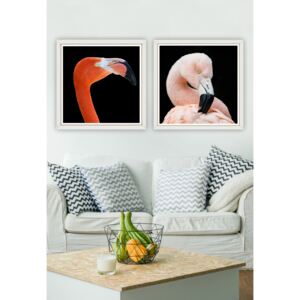 Tablou 2 piese Framed Art Flamingos