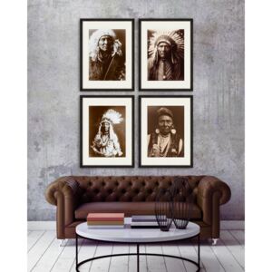 Tablou 4 piese Framed Art Indian Chief Portraits
