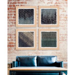 Tablou 4 piese Framed Linen Abstract Marks