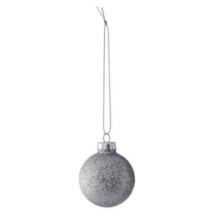 Glob pentru brad Glitter Argintiu, Sticla, Ø5,5 cm