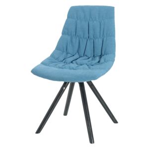 Scaun tapitat cu stofa, cu picioare de lemn Klass Light Blue, l47xA54xH80 cm