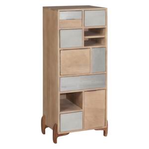 Cabinet din lemn, cu 6 sertare si 3 usi Pasadena Natural, l49xA35xH111 cm