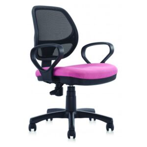 Scaun de birou ergonomic, tapitat cu stofa Novo S25 Black / Pink, l56xA56xH87-99 cm