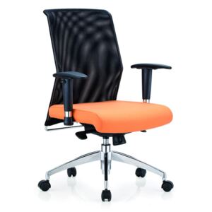 Scaun de birou ergonomic tapitat cu stofa Novo S69 Black / Orange, l65xA58xH102-108 cm