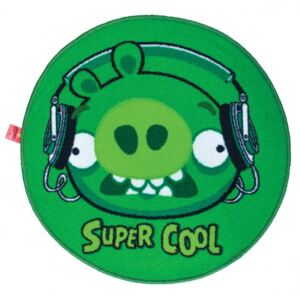 Covor Angry Birds Piggy Super Cool Green