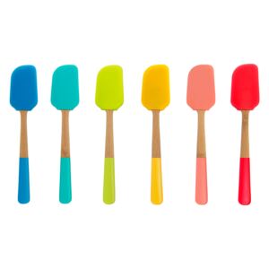 Set 18 spatule din silicon si bambus, Multicolor