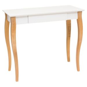 Masa de birou din lemn de fag si MDF, cu 1 sertar Lillo Medium White / Beech, L85xl40xH74 cm