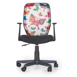 Scaun de birou pentru copii, tapitat cu stofa Kiwi Butterfly, l57xA52xH87-99 cm
