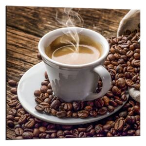 Tablou Sticla Glasspik Coffee 1B, 20x20 cm