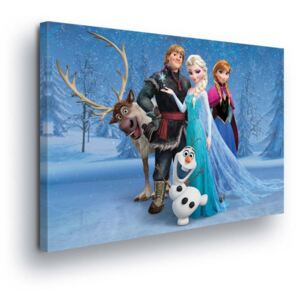 GLIX Tablou - Disney Frozen Kristoff, Anna, Elza, Olaf, Sven 60x40 cm